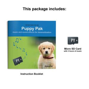 icalmpet icalmdog puppy pak music and sound effects to desensitize your puppy anxiety noise phobia treatment for canines through a dog's ear